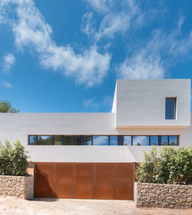 Resa Estates Ibiza for sale newbuilt villa Roca Llisa luxury elevator exterior.jpg